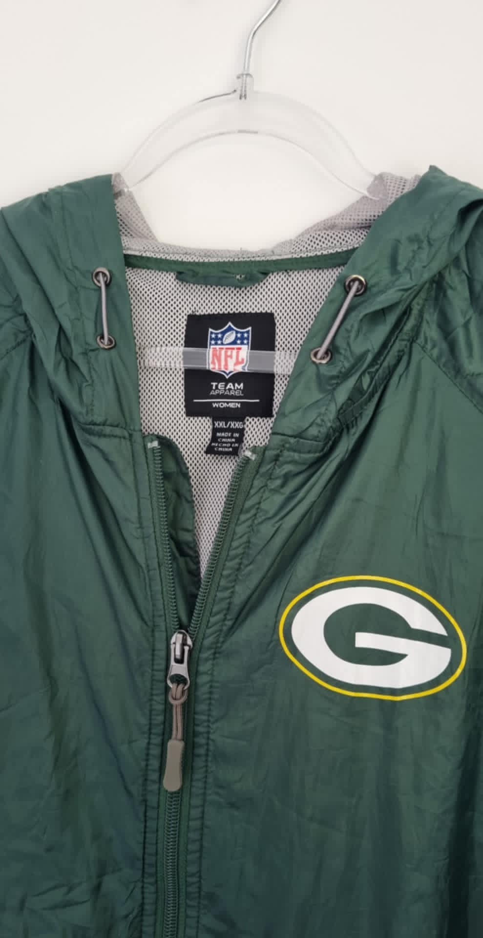 NFL Green Bay Packers Windbreaker - Women's Size XXL