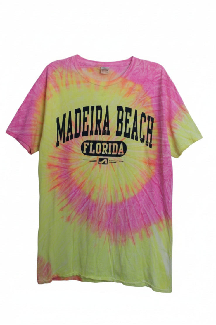 Madeira Beach Florida Tie Dye Tee, Size L