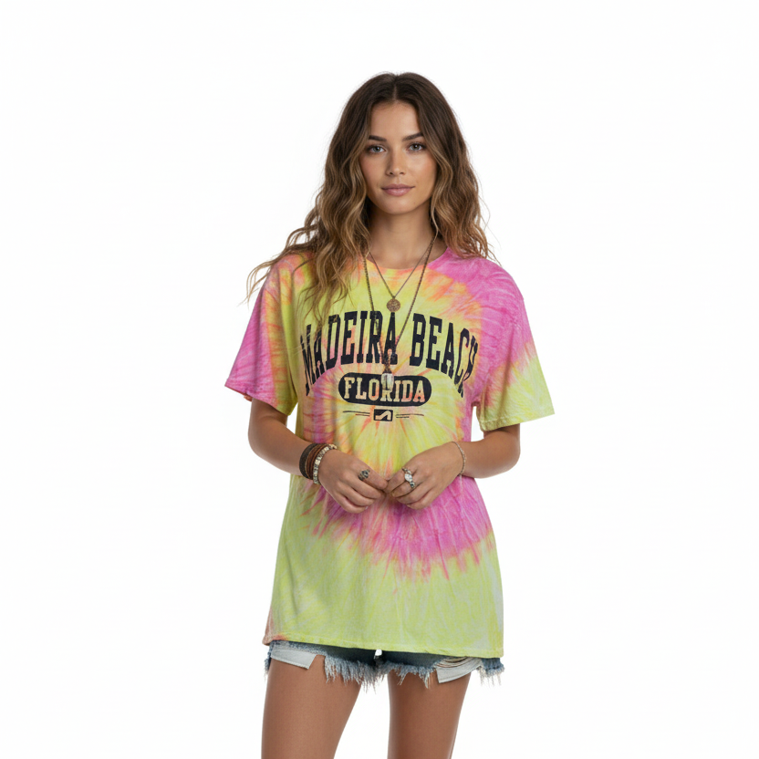 Madeira Beach Florida Tie Dye Tee, Size L
