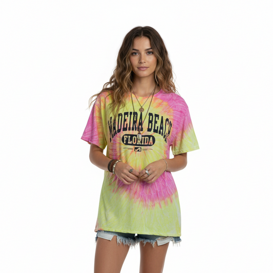 Madeira Beach Florida Tie Dye Tee, Size L