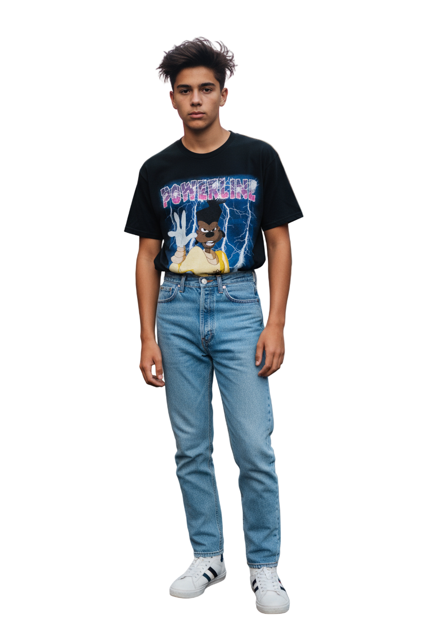 Vintage (1995) Powerline Tee - Disney Goofy Stand Out World Tour, Size M