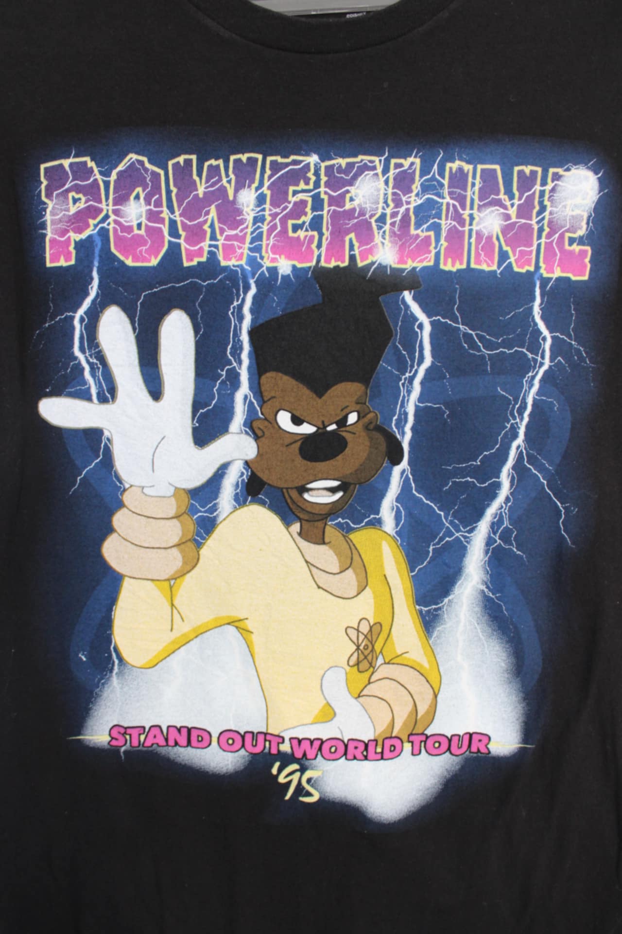 Vintage (1995) Powerline Tee - Disney Goofy Stand Out World Tour, Size M