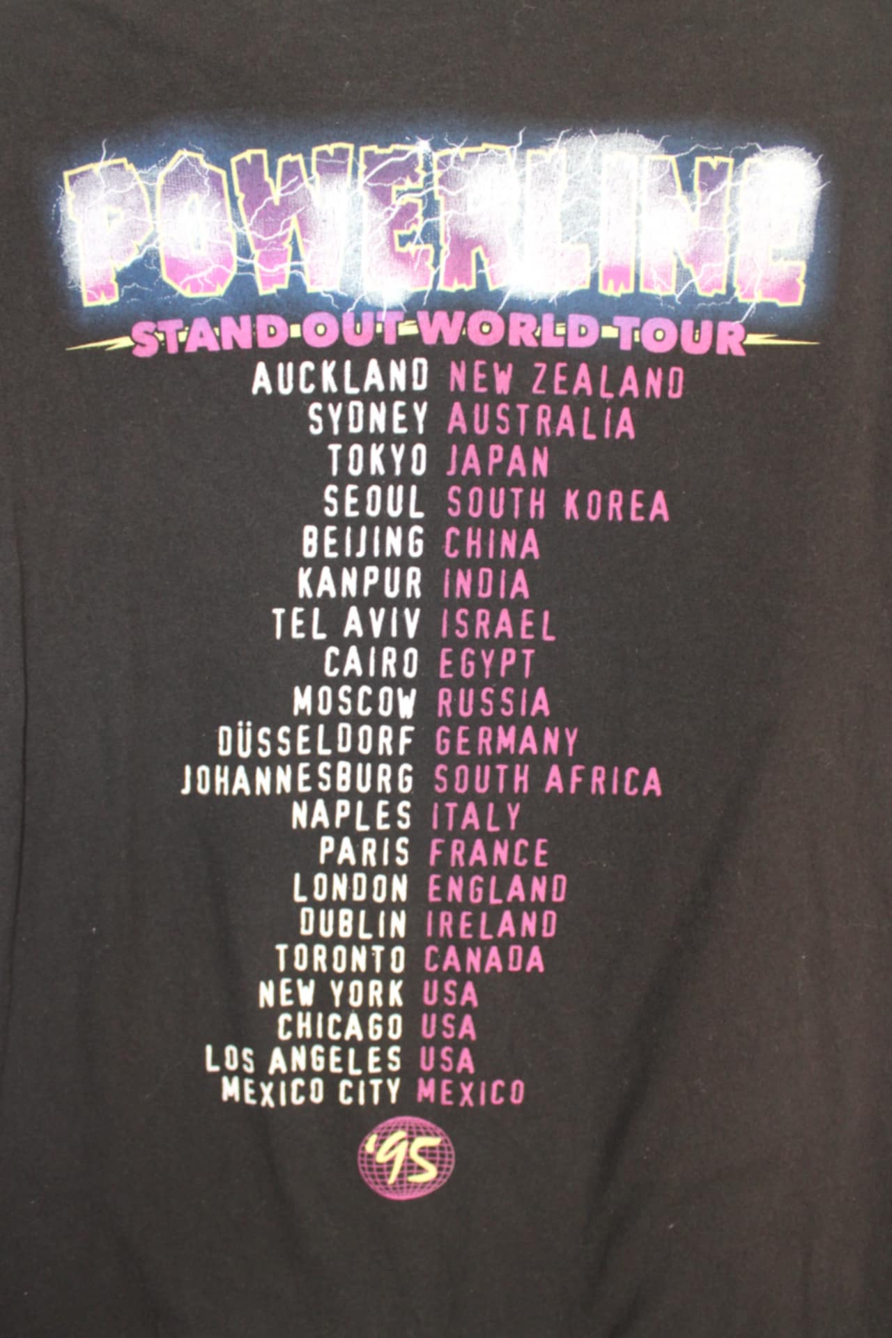 Vintage (1995) Powerline Tee - Disney Goofy Stand Out World Tour, Size M