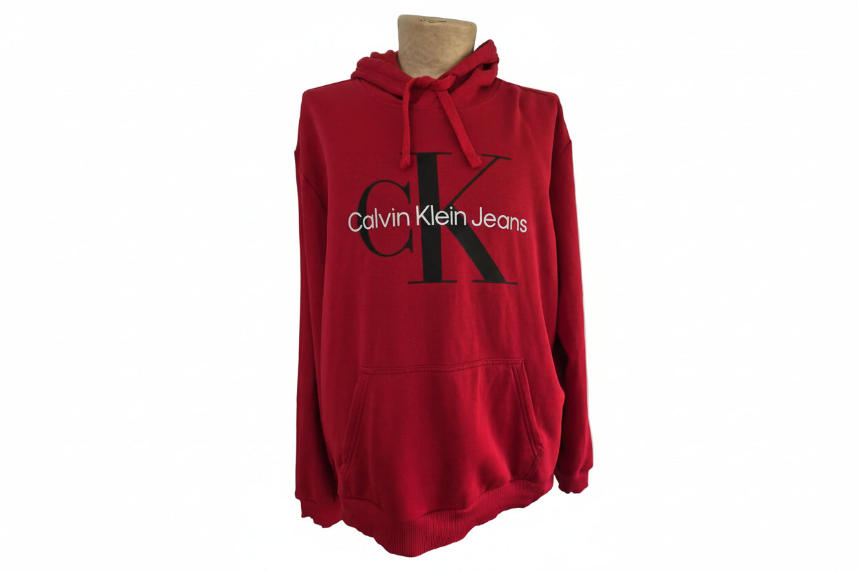 Red Calvin Klein Hoodie, Size XL